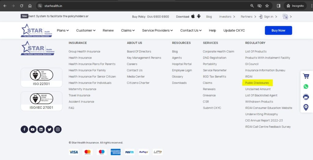 Image showing Star Health Public Disclosure